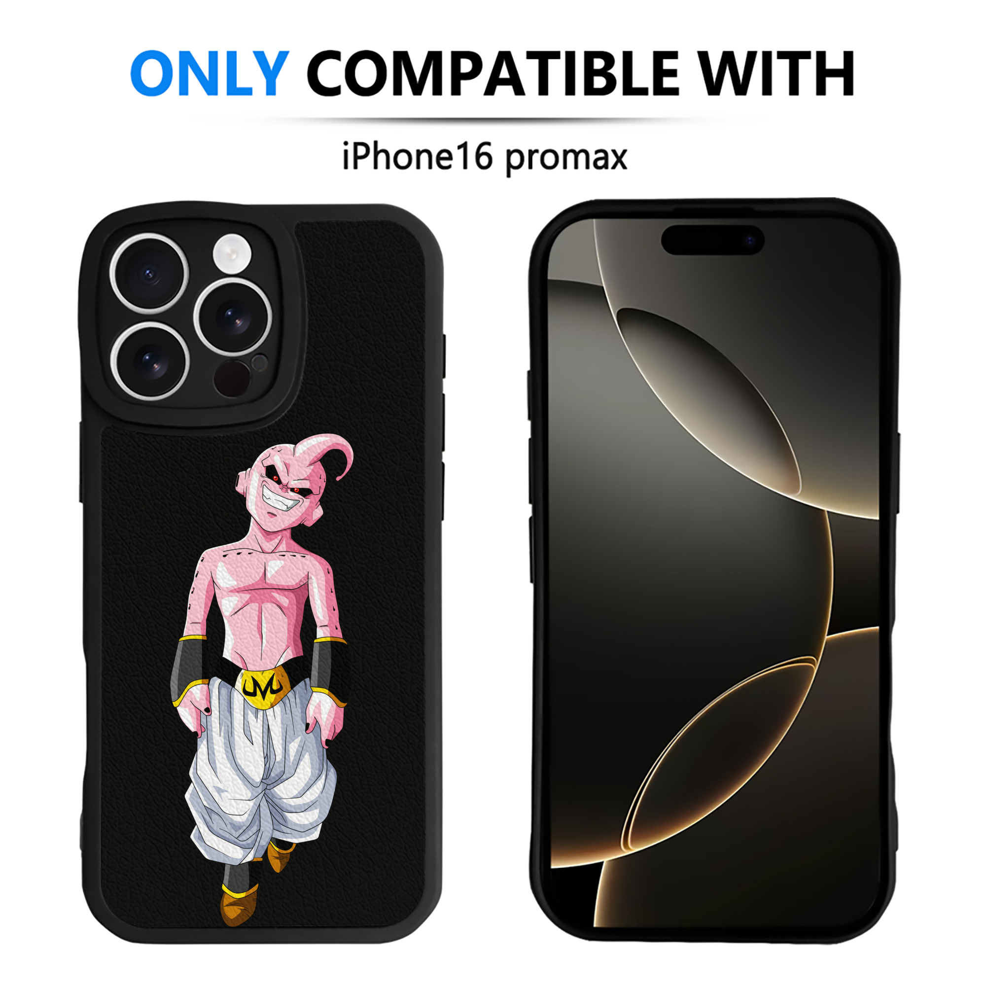 （画像用） ドラゴンボール 魔人ブウ DRAGON BALL Majin Buu 【iPhone 16シリーズ対応】シリコンスマホケース（レザー調） 材質：シリコン
